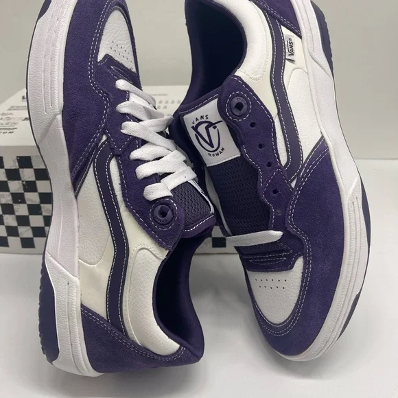 Vans Men's Purple and White Skate Rowan 2PurpleVN000D3SPRP Sneakers